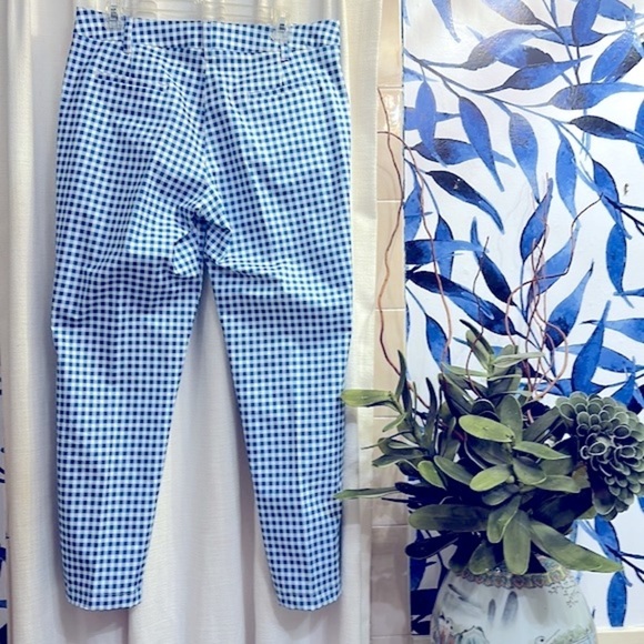 NWOT Women’s GG Blue Mod Gingham Coolmax Lycra & Polyester Ankle Golf Pants 10 - Picture 5 of 8